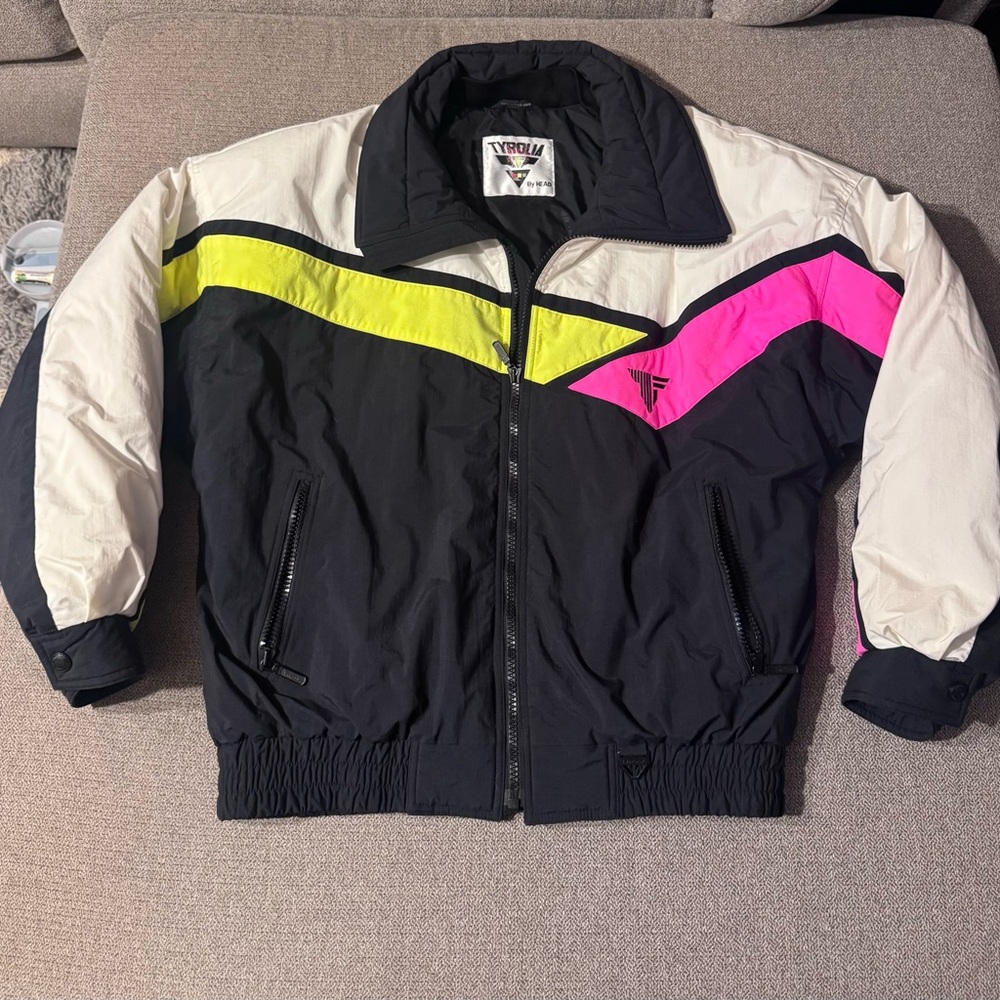 Tyrolia Men's Black, White, and Pink Ski Jacket